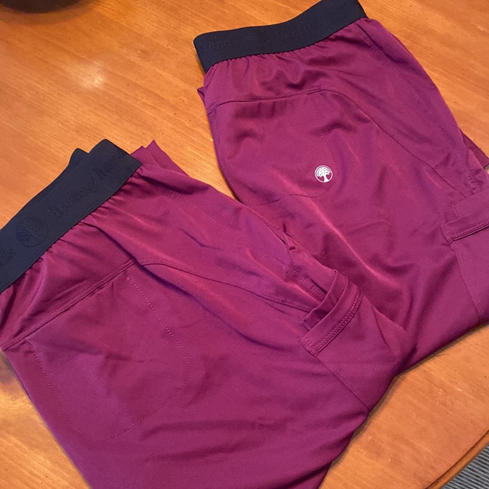 HEALING HANDS Burgundy SCRUB BOTTOMS / Sz M selling seperate